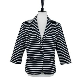 Christian Siriano • Black White Stripe Blazer • L